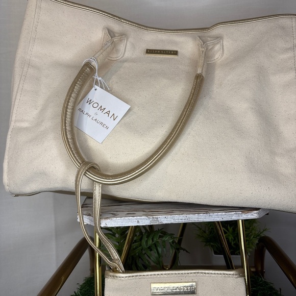 Ralph Lauren Cream Canvas Tote Bag - Picture 1 of 8